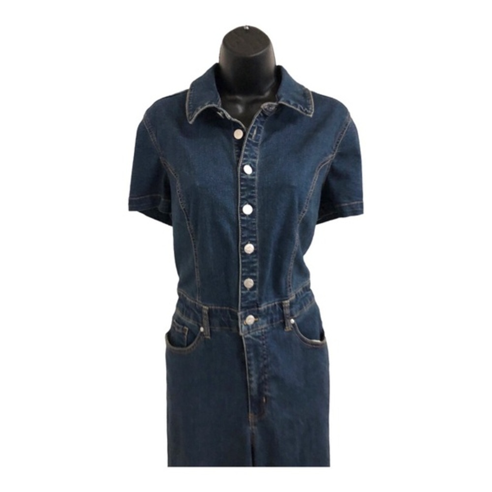 Jessica Simpson blue denim flare leg Cammie ventura denim Jumpsuit size 5 new - Picture 12 of 16